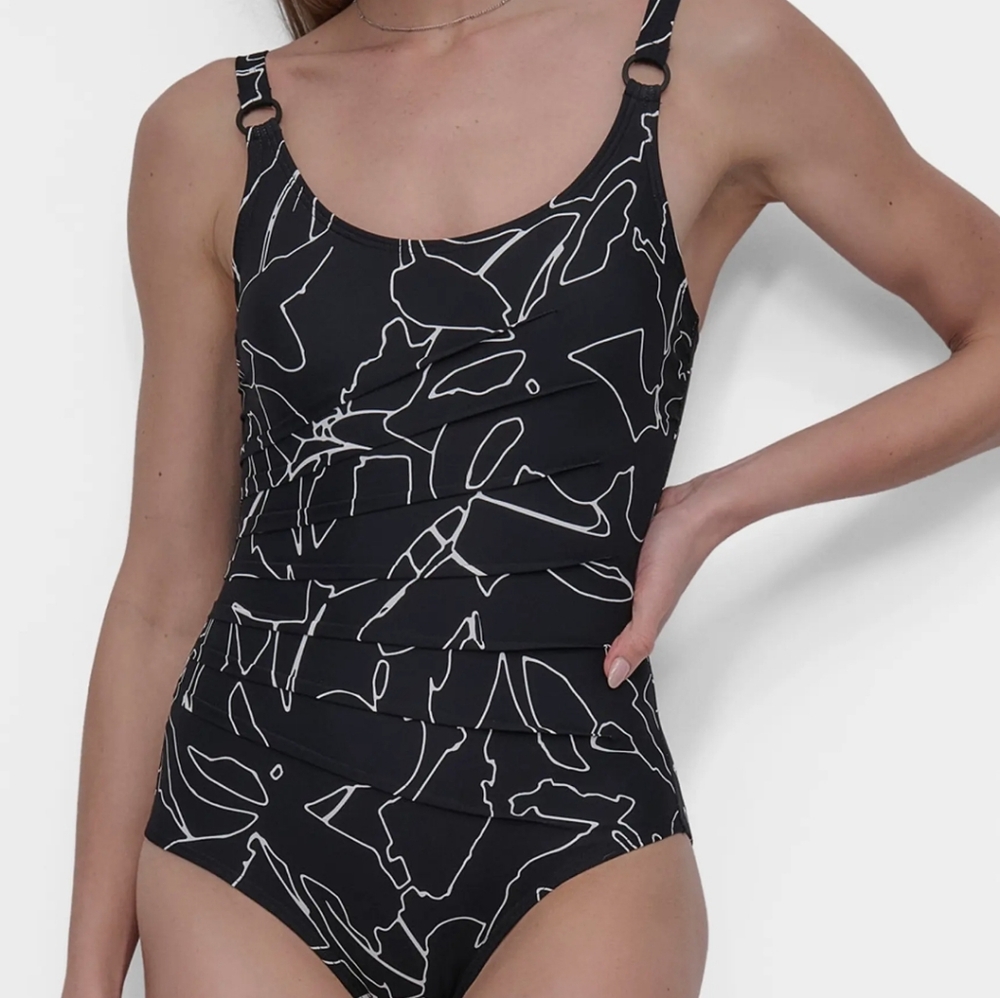 DKNY Black Patterned Women's Swimsuit